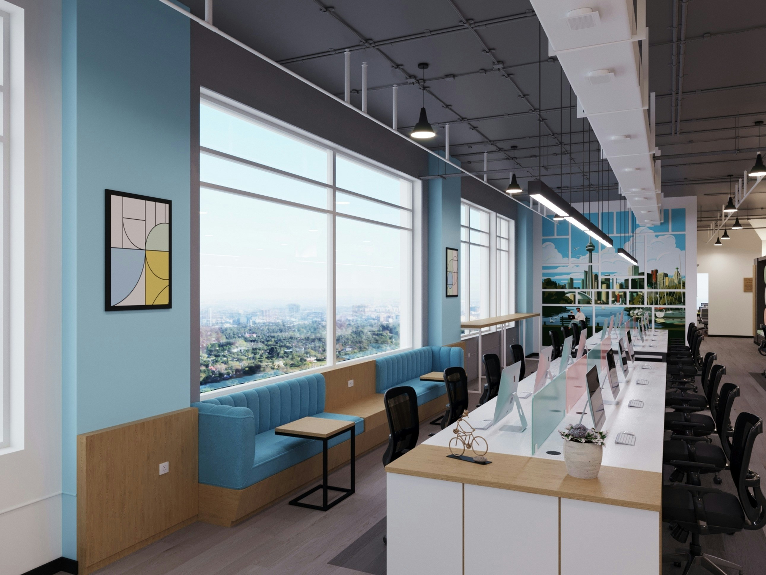 Professional team working with LED technology