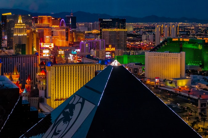 The Las Vegas Strip lit up at night