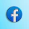Classic Facebook icon displayed on a clean, blue-themed backdrop