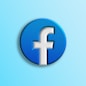 a blue and white facebook logo on a blue background