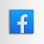a blue and white facebook logo on a white background
