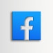 a blue and white facebook logo on a white background