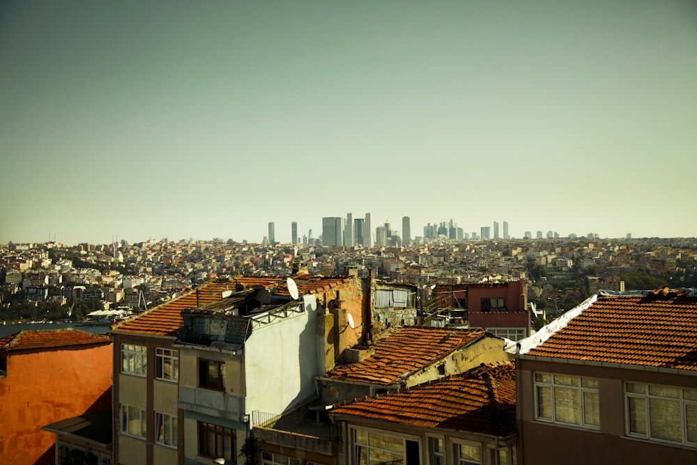 a view of a city from a rooftop