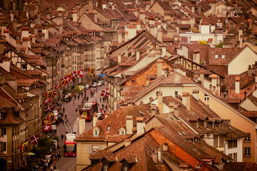 Cityscape of Zurich blended with vibrant culinary scenes.