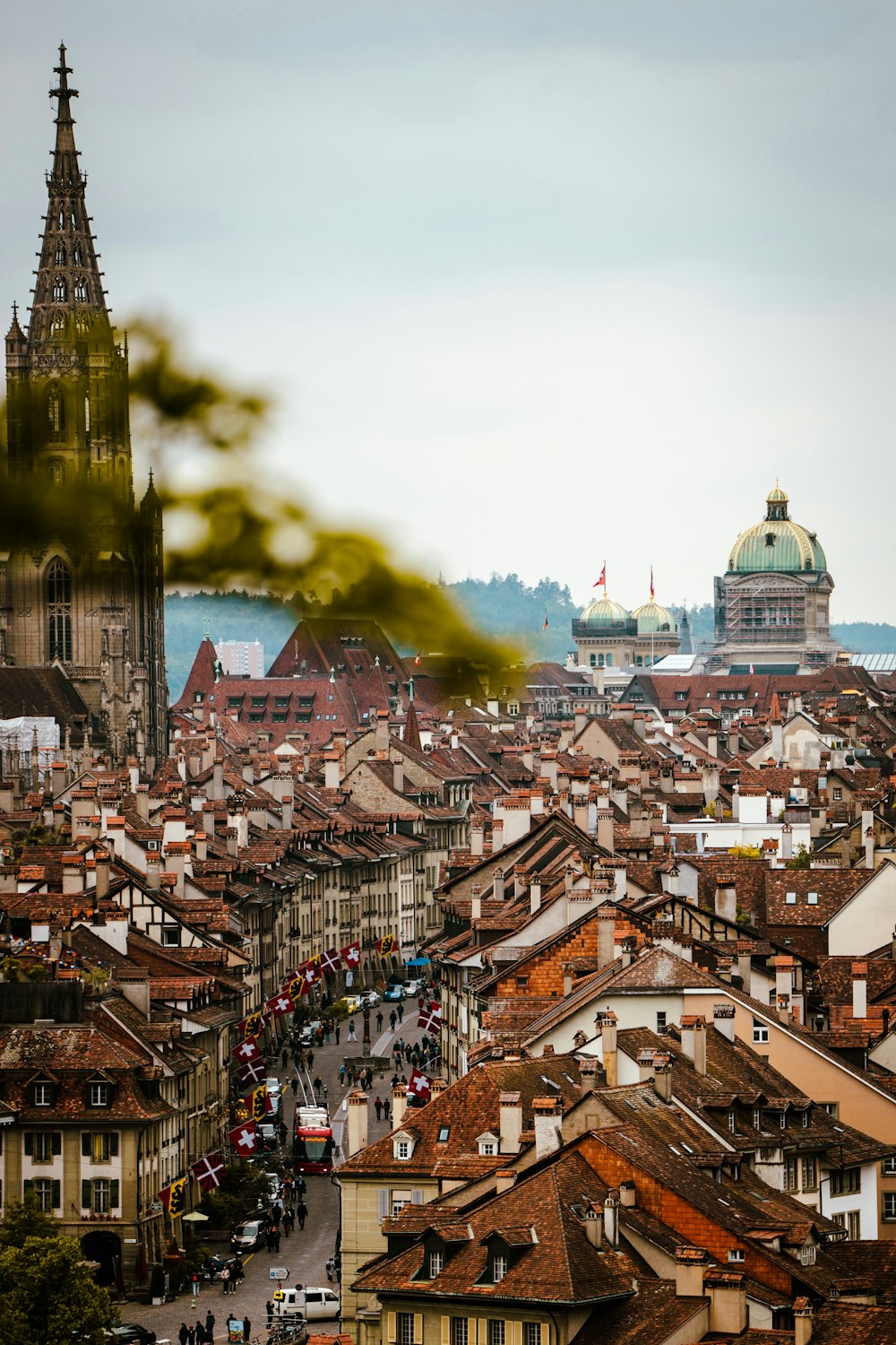 a view of a city from a high point of view