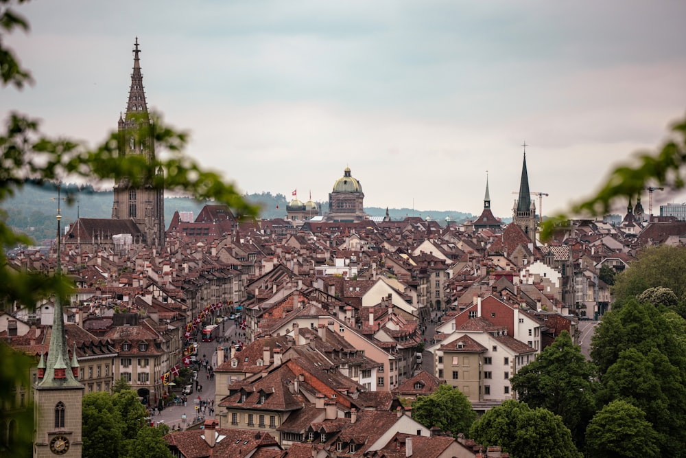 a view of a city from a distance