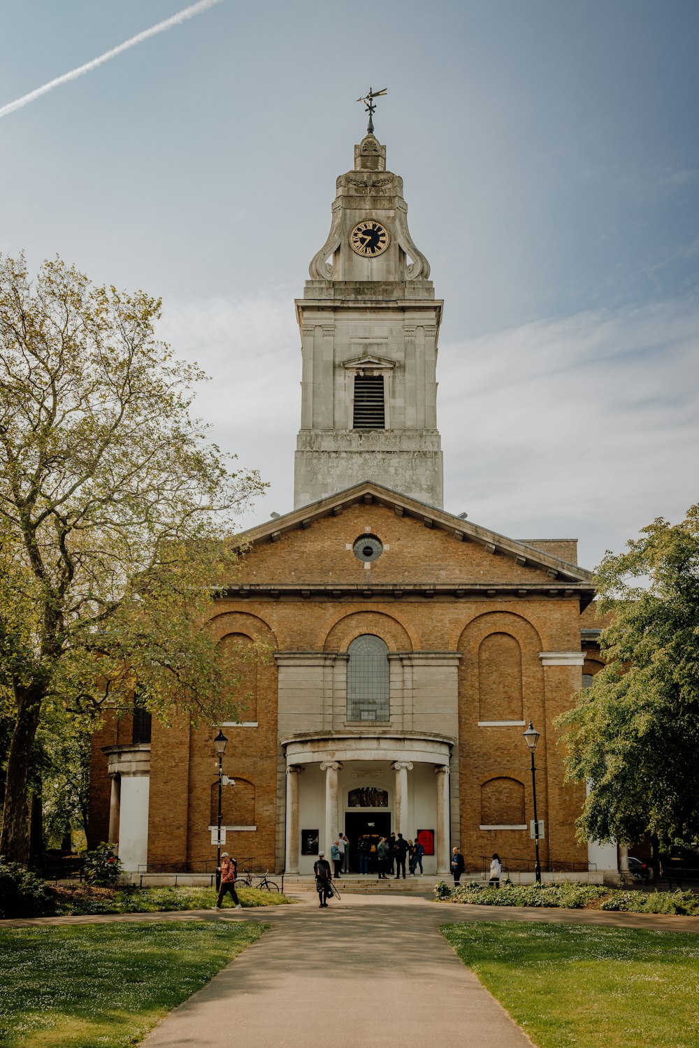 a large building with a clock tower on top of it