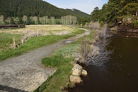 A peaceful landscape with a winding path symbolizing life's journey.
