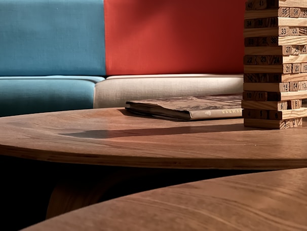 Close-up of colorful educational materials laid out on a wooden table, inviting hands-on learning.