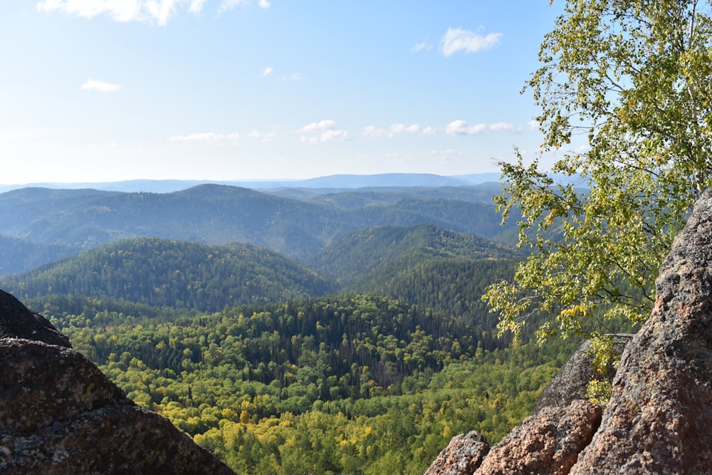 a view of the mountains from a high point of view