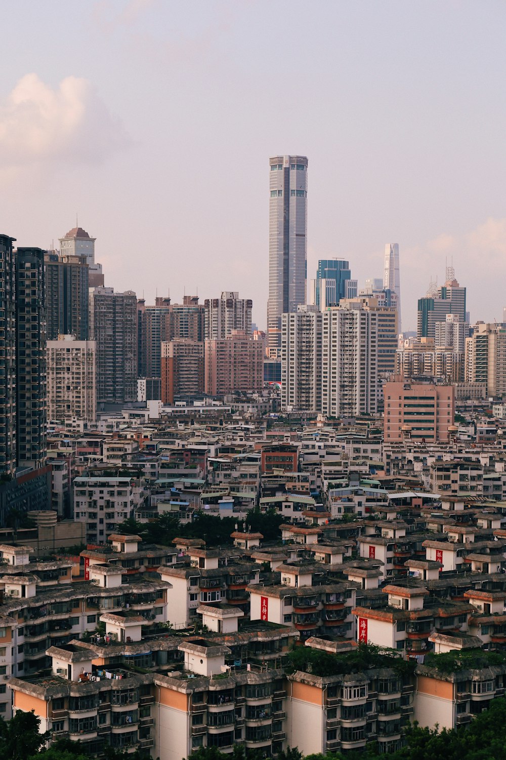 a view of a city with lots of tall buildings