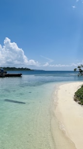 A beautiful beach scene in the Caribbean with turquoise waters.