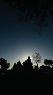 A serene temple glowing softly at dusk, embodying divinity and peace.