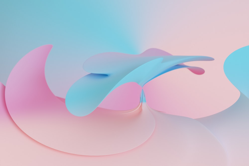 a pink and blue abstract background with curves