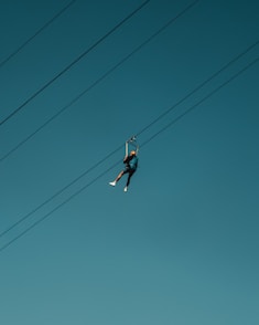 a person on skis high up in the air