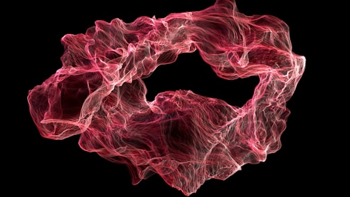 Creative pink and black abstract lines forming a network.