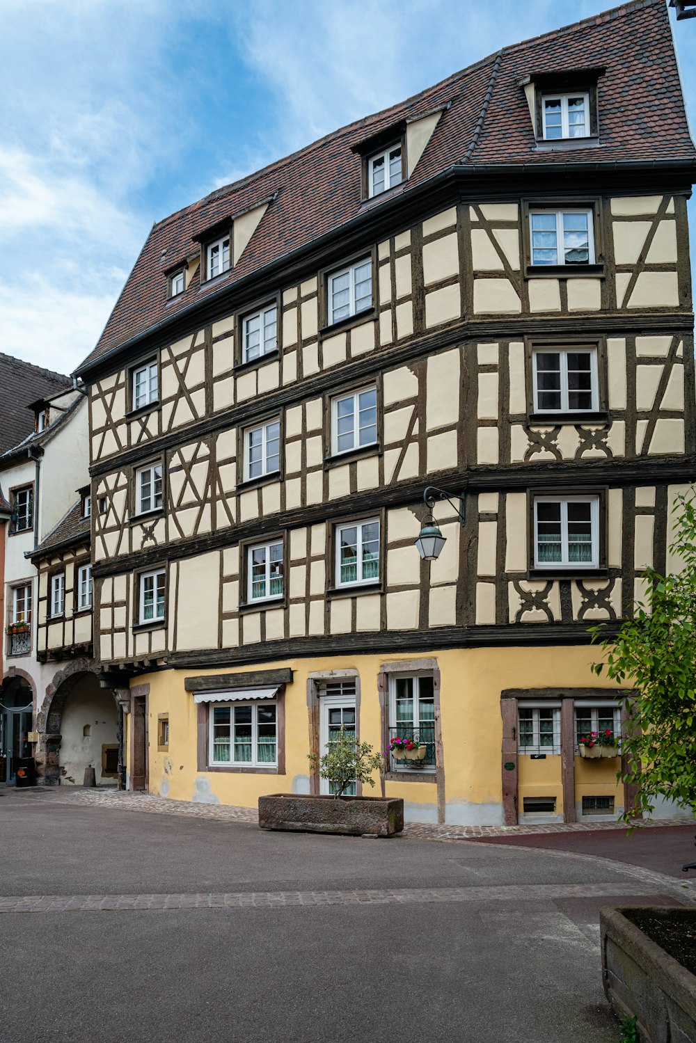 a large building with a clock on the front of it