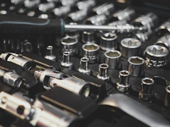 a close up of a bunch of tools on a table
