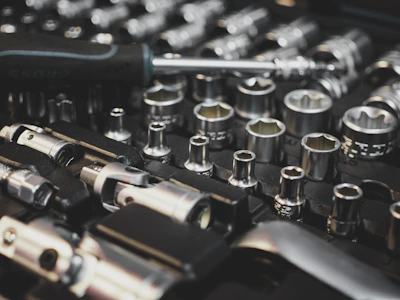 a close up of a bunch of tools on a table