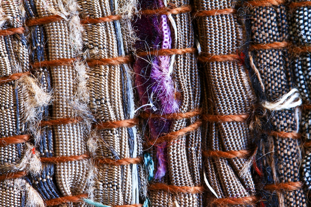 a close up of a bunch of woven material
