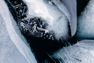 Ice and water monochrome texture