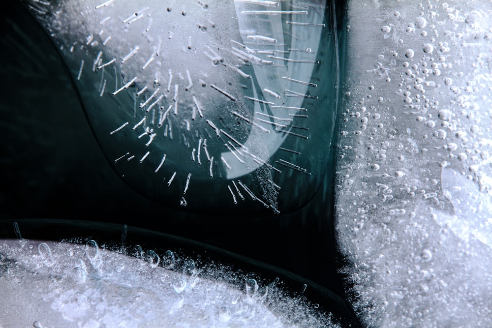 a close up of a car's rear view mirror