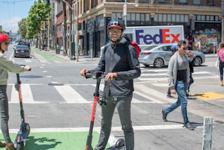 A vibrant illustration showing diverse riders, drivers, and delivery partners interacting happily within a bustling cityscape.