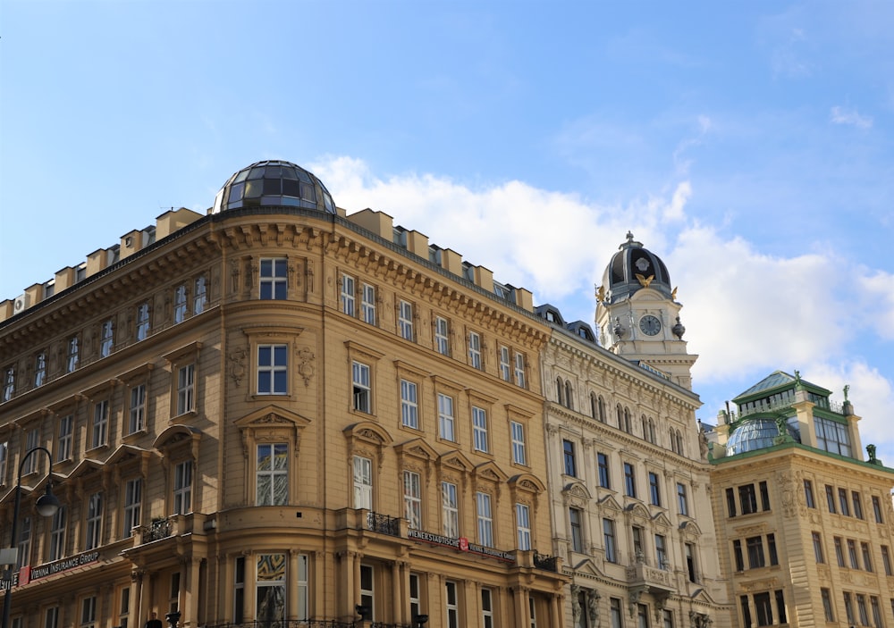 a large building with a clock on the top of it