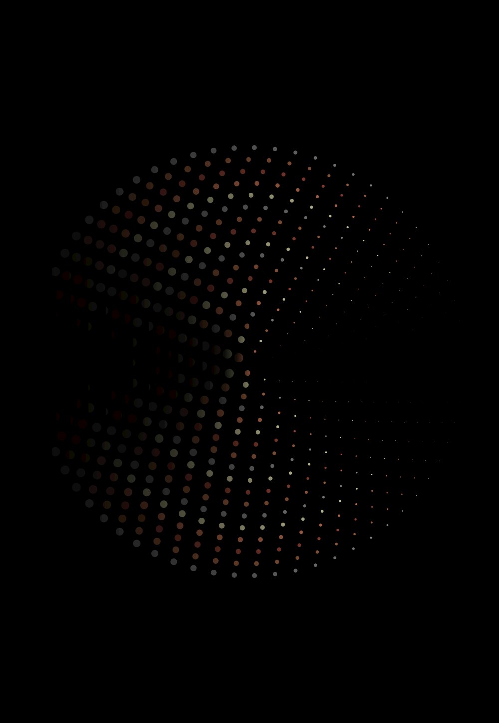 a black background with orange dots