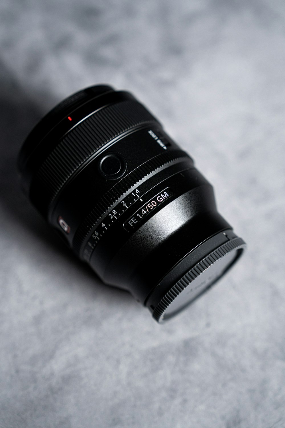 a close up of a camera lens on a table