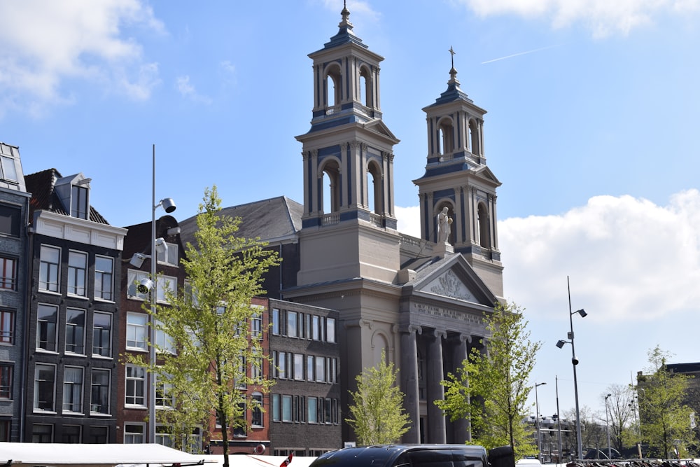 a large building with a clock tower on top of it