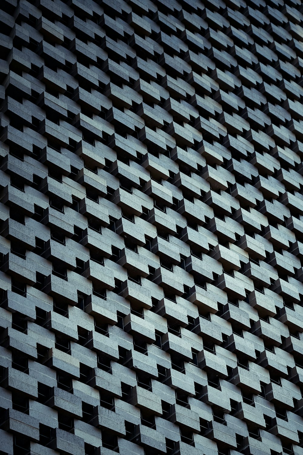 a close up of a building made of squares