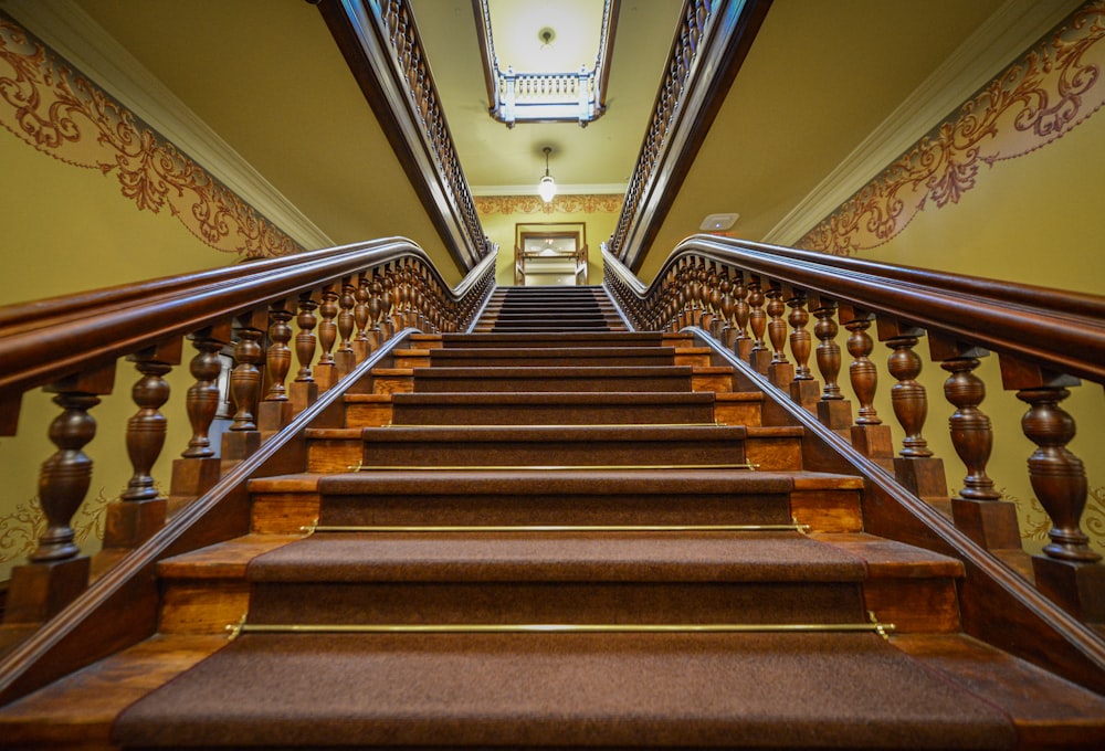 a set of stairs leading up to a second floor