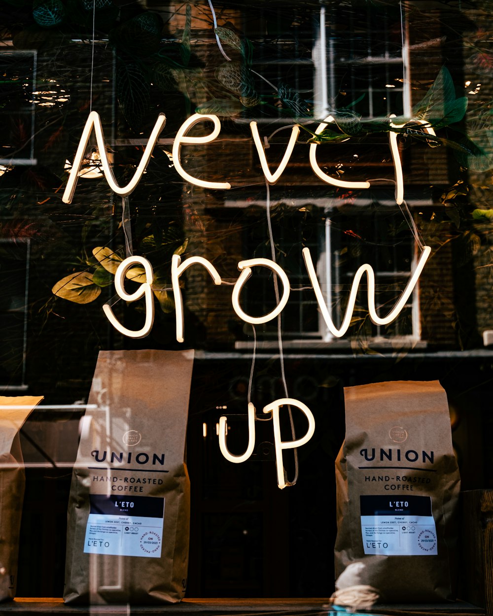 a neon sign that says we've grown up