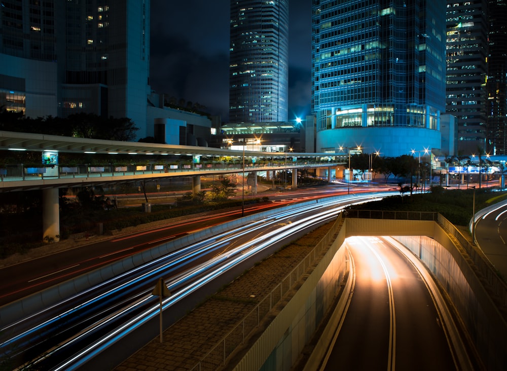 a view of a city at night with a lot of lights