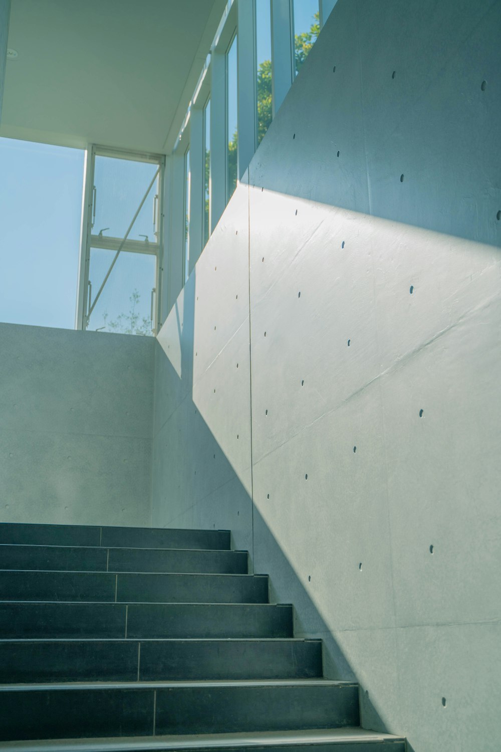 a staircase leading up to the top of a building