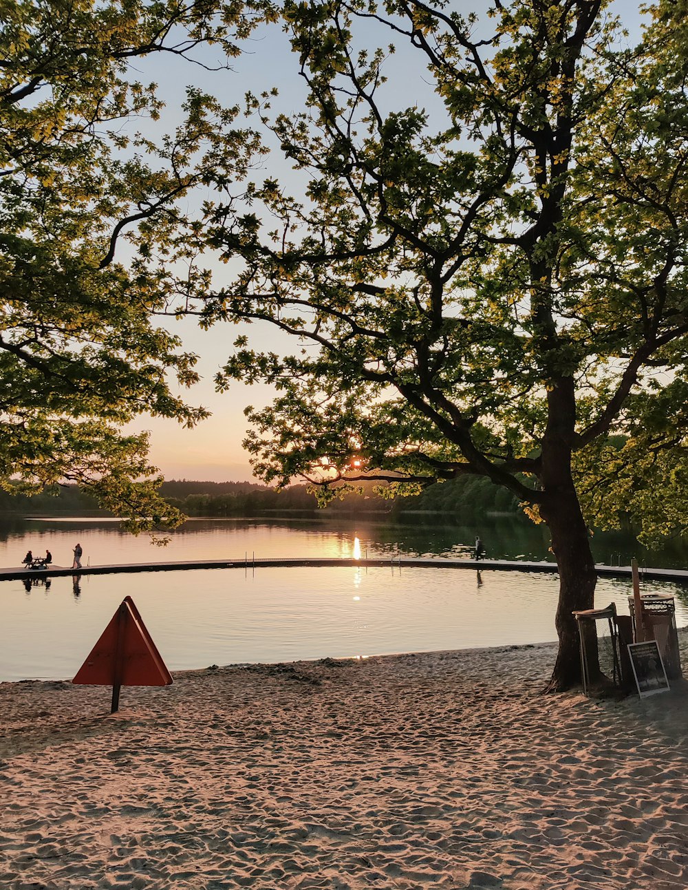 a view of a body of water from a beach