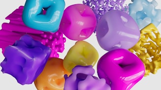 Colorful abstract shapes representing dynamic text editing on a digital interface