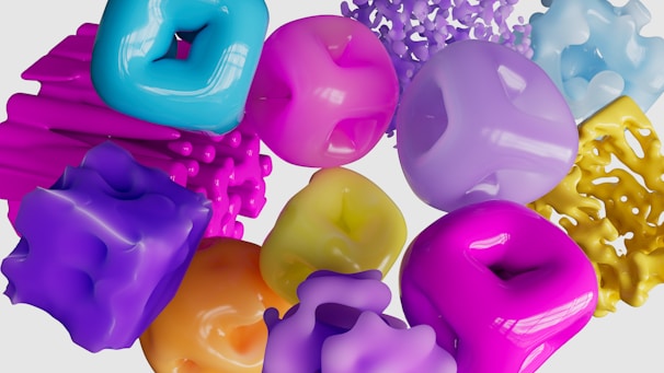 Colorful abstract shapes representing dynamic text editing on a digital interface