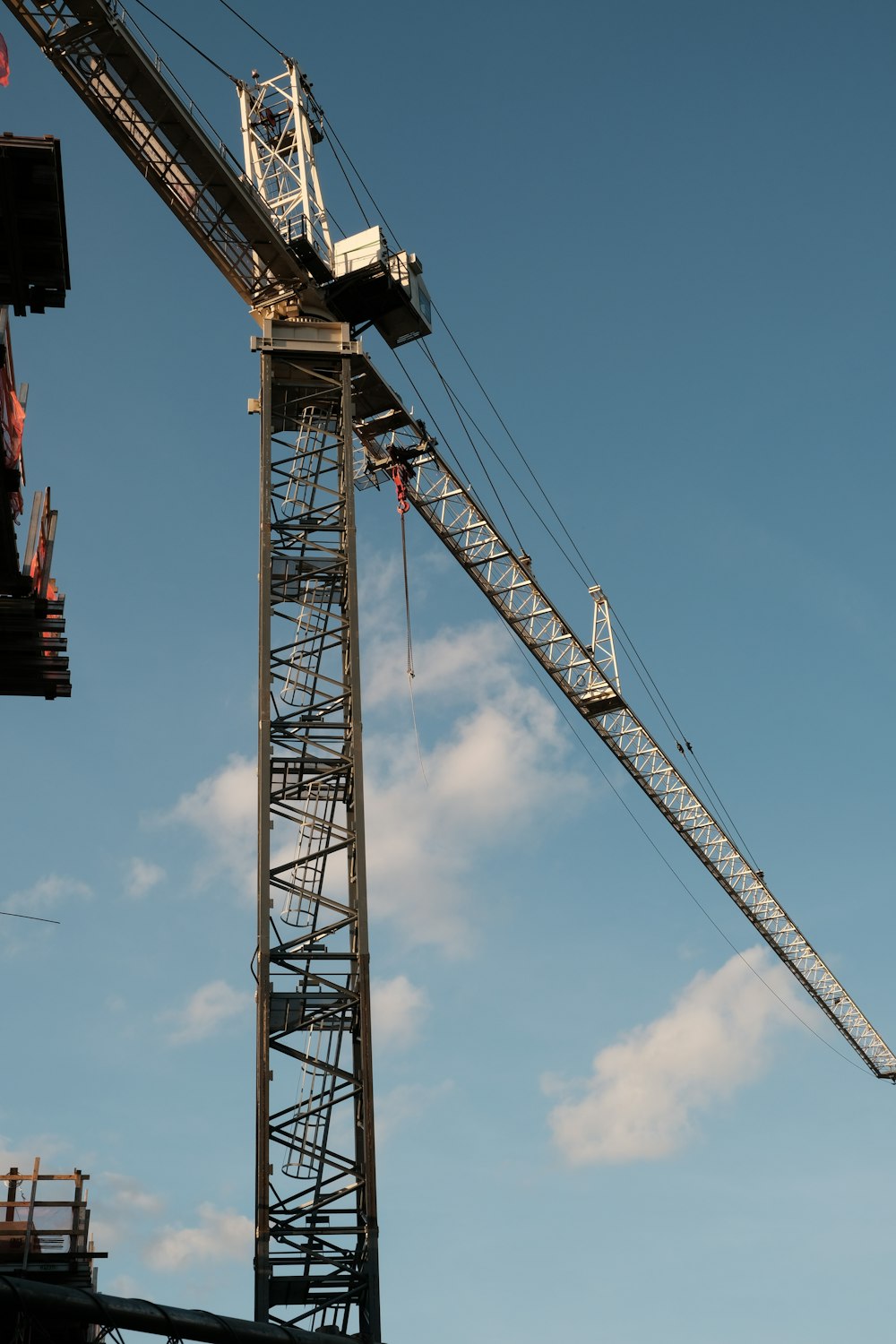 a crane that is on top of a building
