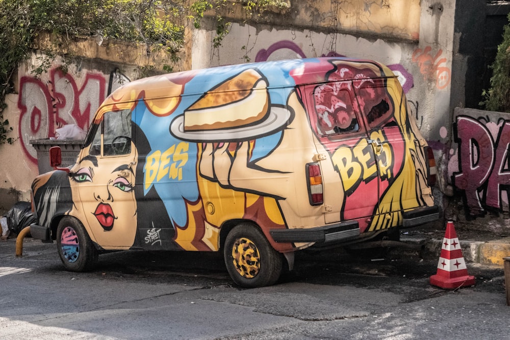 a van with a painting on the side of it