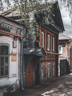 Rustic wooden house exterior showcasing natural wood textures and craftsmanship