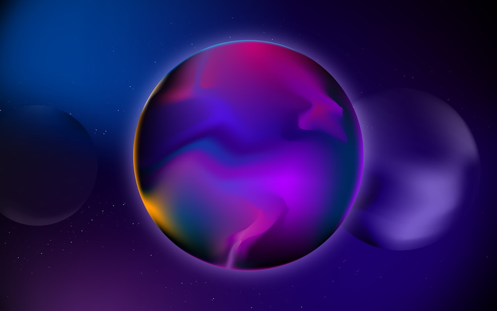 a picture of a purple and blue planet