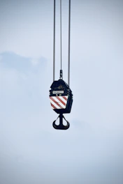 Crane hook shown as illustrative cargo-handling photography