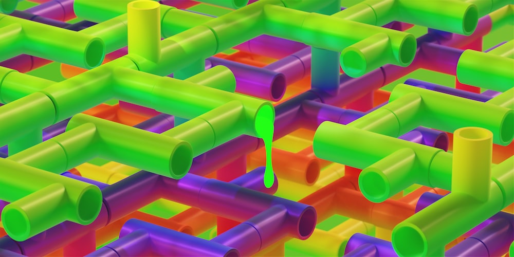 a computer generated image of a bunch of pipes