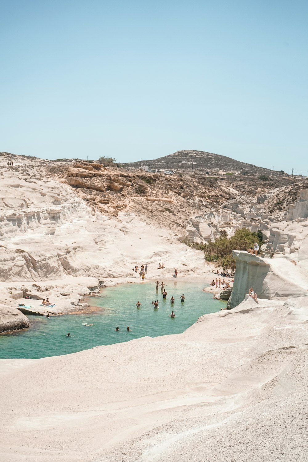 a group of people swimming in a body of water