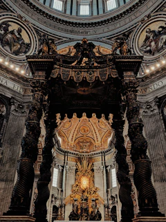 Ancient church interior in Puebla showcasing baroque altarpieces and ornate religious sculptures.