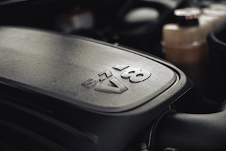 a close up of the engine of a car