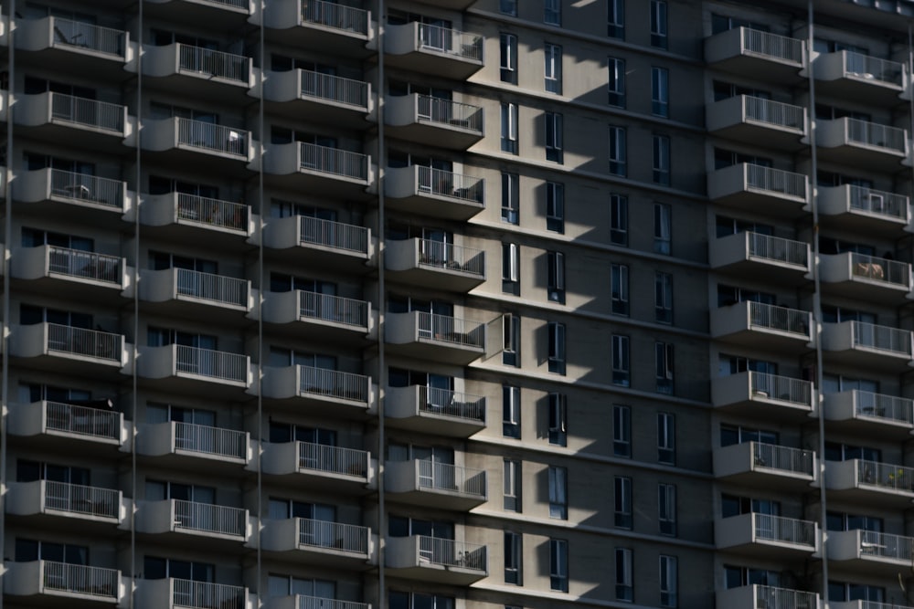 a very tall building with balconies and balconies