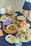A beautifully arranged table with a variety of prepared meals ready for serving.